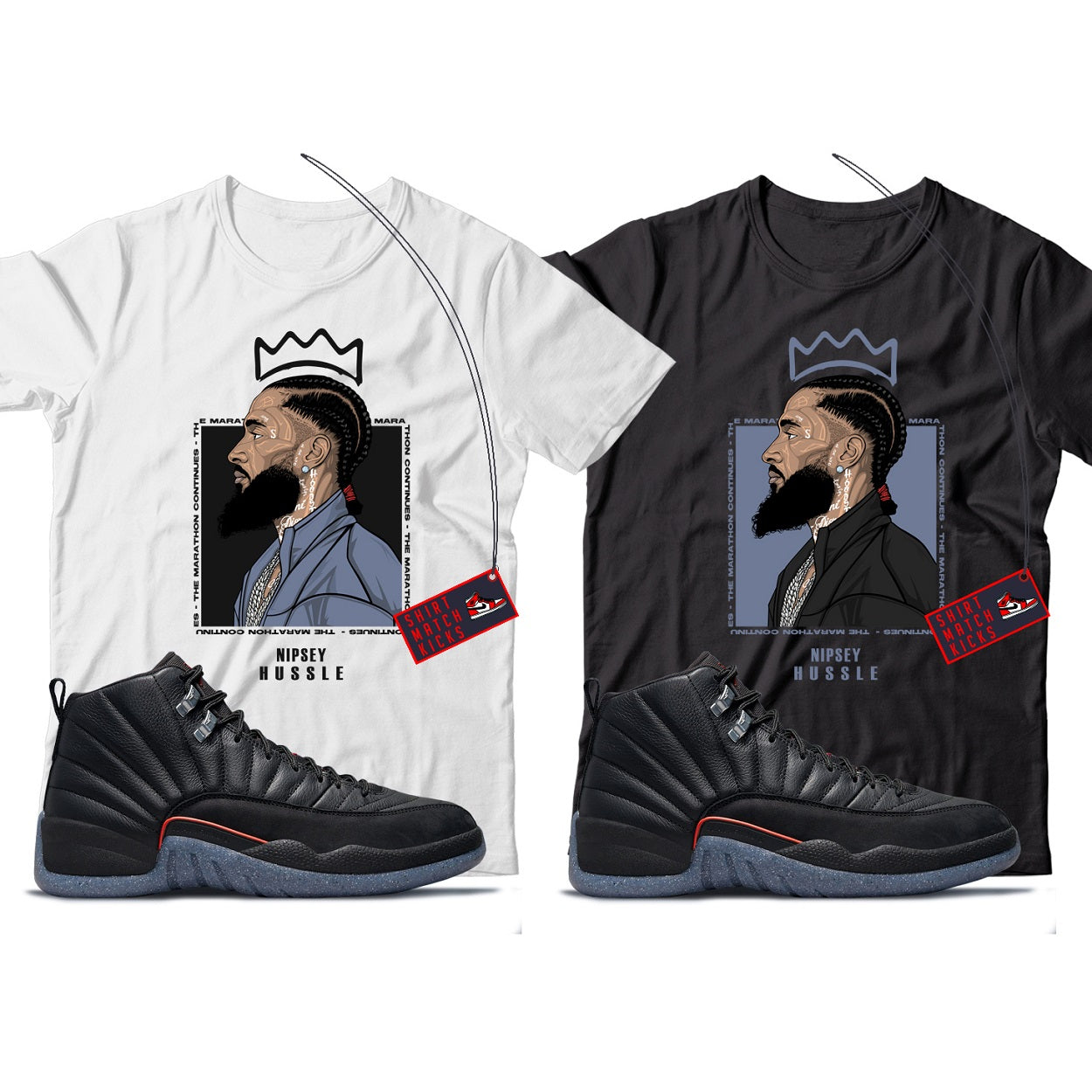 Nipsey(2) T-Shirt Match Jordan 12 Utility Grind