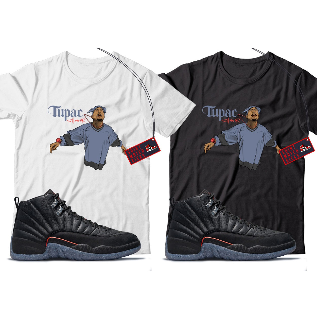 2 Pac(3) T-Shirt Match Jordan 12 Utility Grind