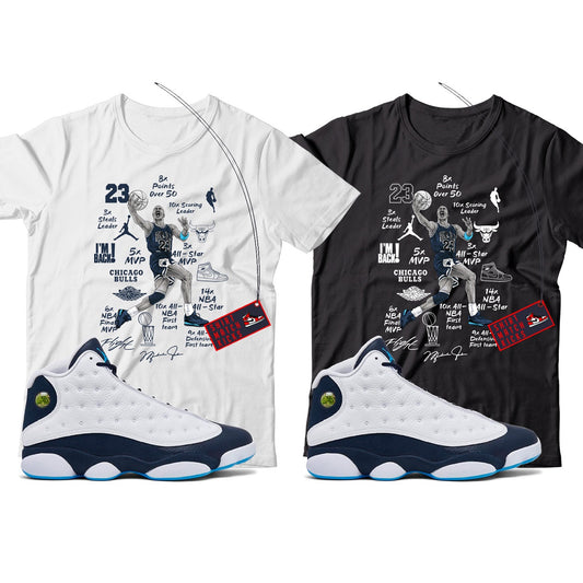 MJ(2) T-Shirt Match Jordan 13 Obsidian