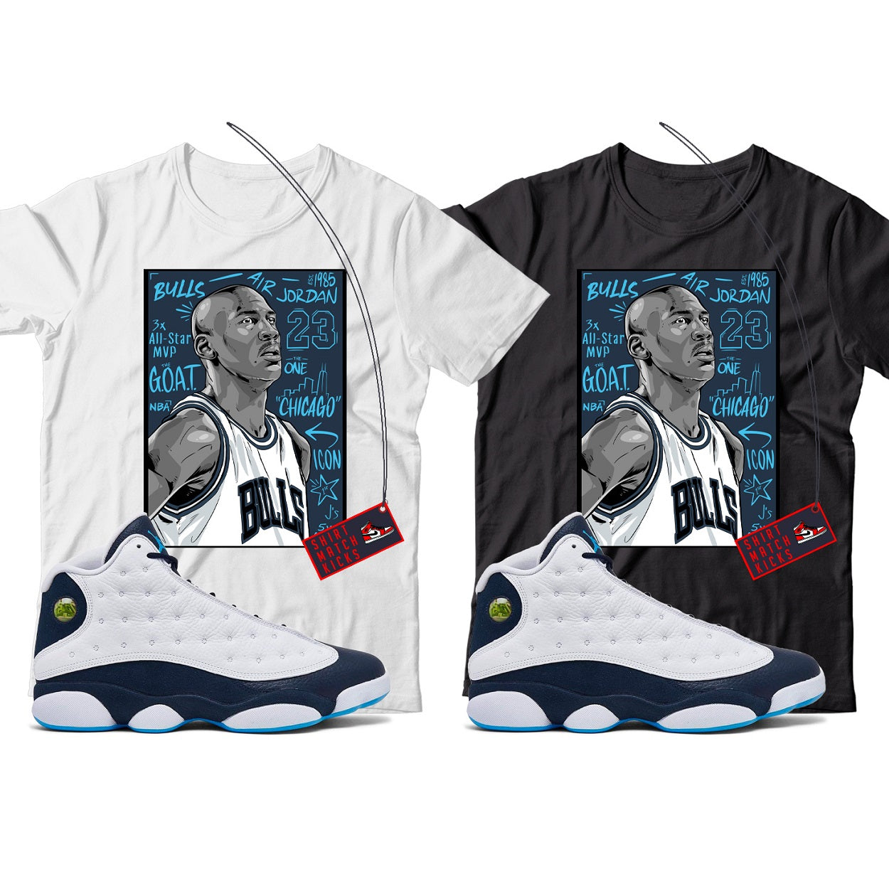 MJ(3) T-Shirt Match Jordan 13 Obsidian