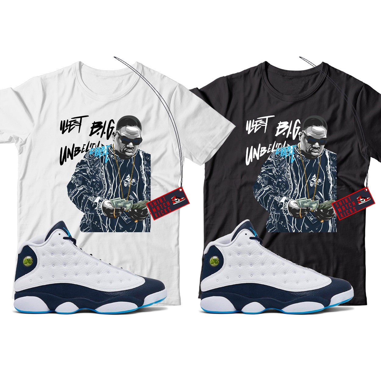 Biggie T-Shirt Match Jordan 13 Obsidian