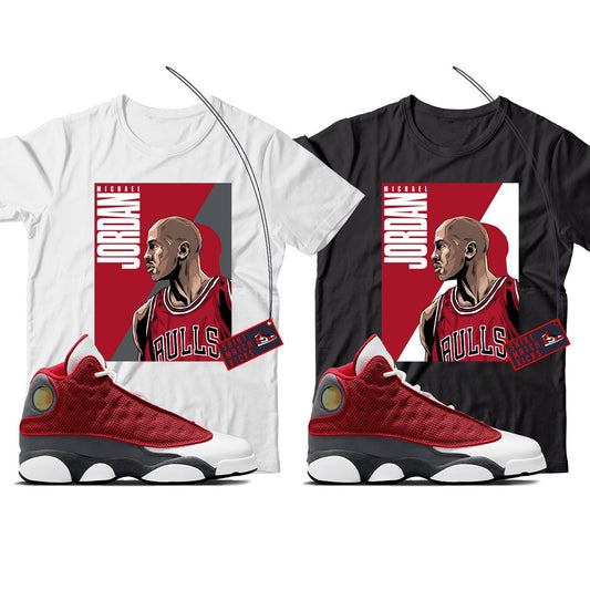 MJ(3) T-Shirt Match Jordan 13 Red Flint