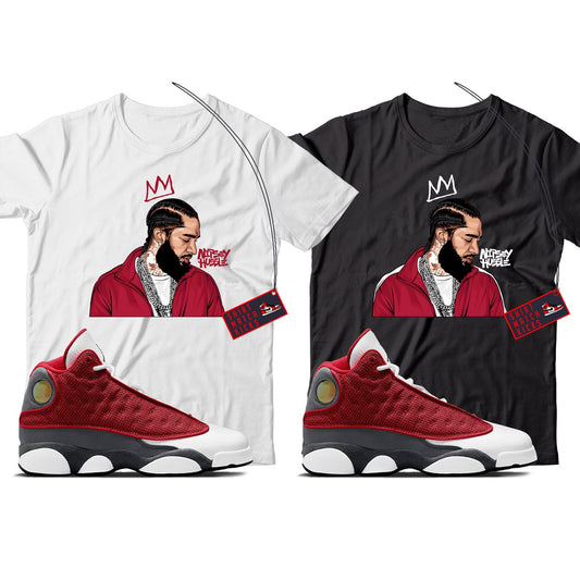 Nipsey T-Shirt Match Jordan 13 Red Flint