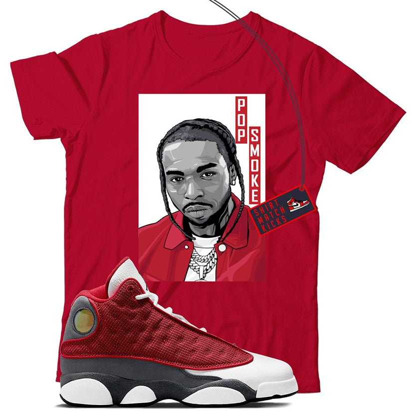 Pop T-Shirt Match Jordan 13 Red Flint