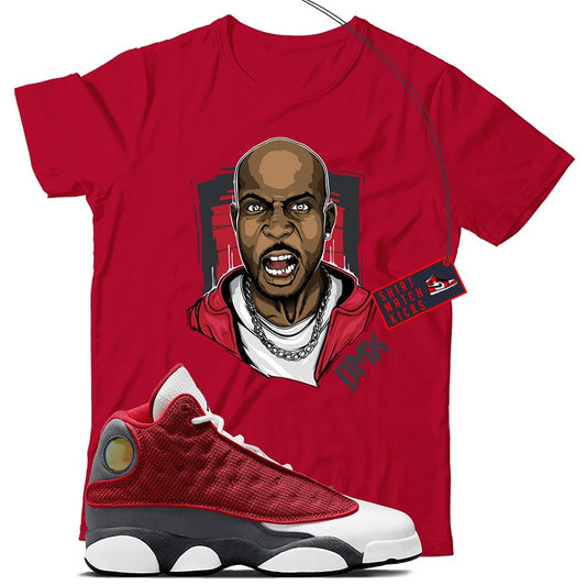 X T-Shirt Match Jordan 13 Red Flint