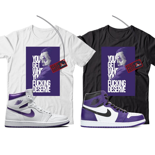 Clown T-Shirt Match Jordan 1 Court Purple