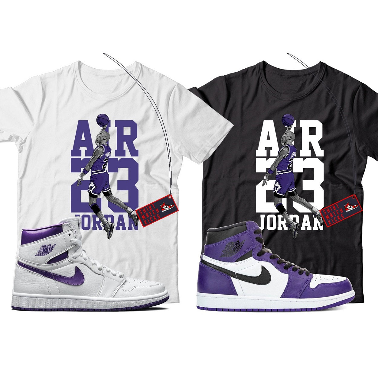 MJ T-Shirt Match Jordan 1 Court Purple