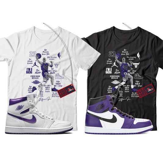 MJ(2) T-Shirt Match Jordan 1 Court Purple