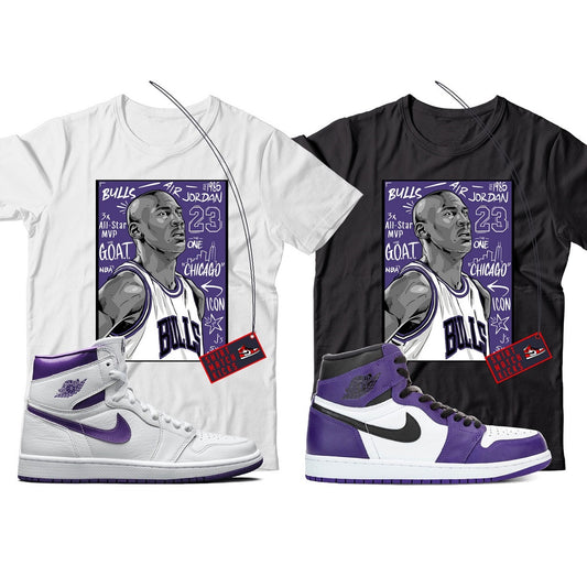 MJ(3) T-Shirt Match Jordan 1 Court Purple