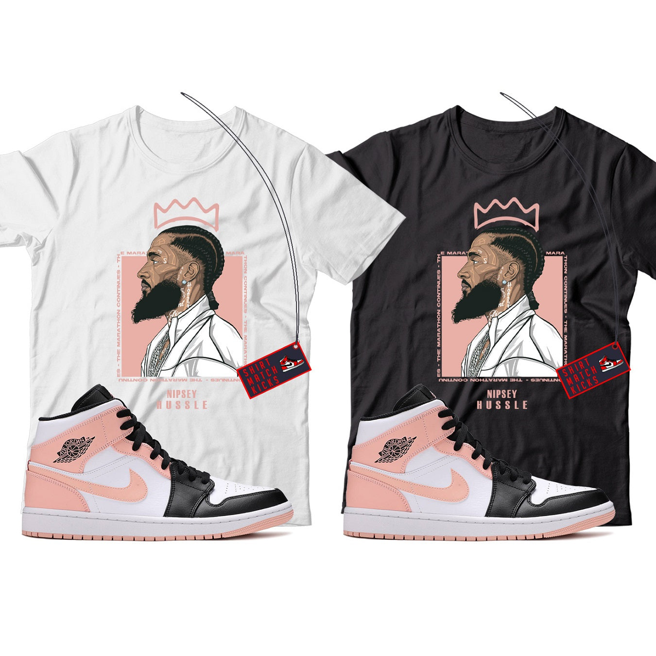 Nipsey T-Shirt Match Jordan 1 Crimson Tint