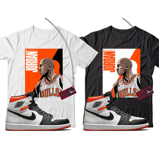 MJ(2) T-Shirt Match Jordan 1 Electro Orange