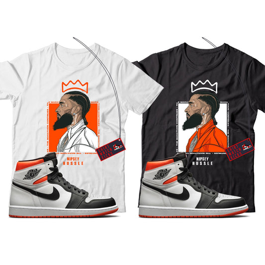 Nipsey T-Shirt Match Jordan 1 Electro Orange