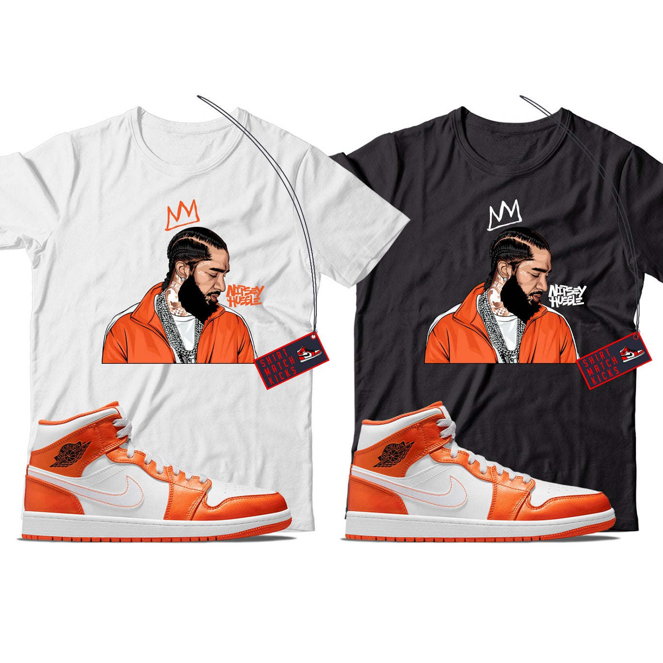 Nipsey  T-Shirt Match Jordan 1 Metallic Orange