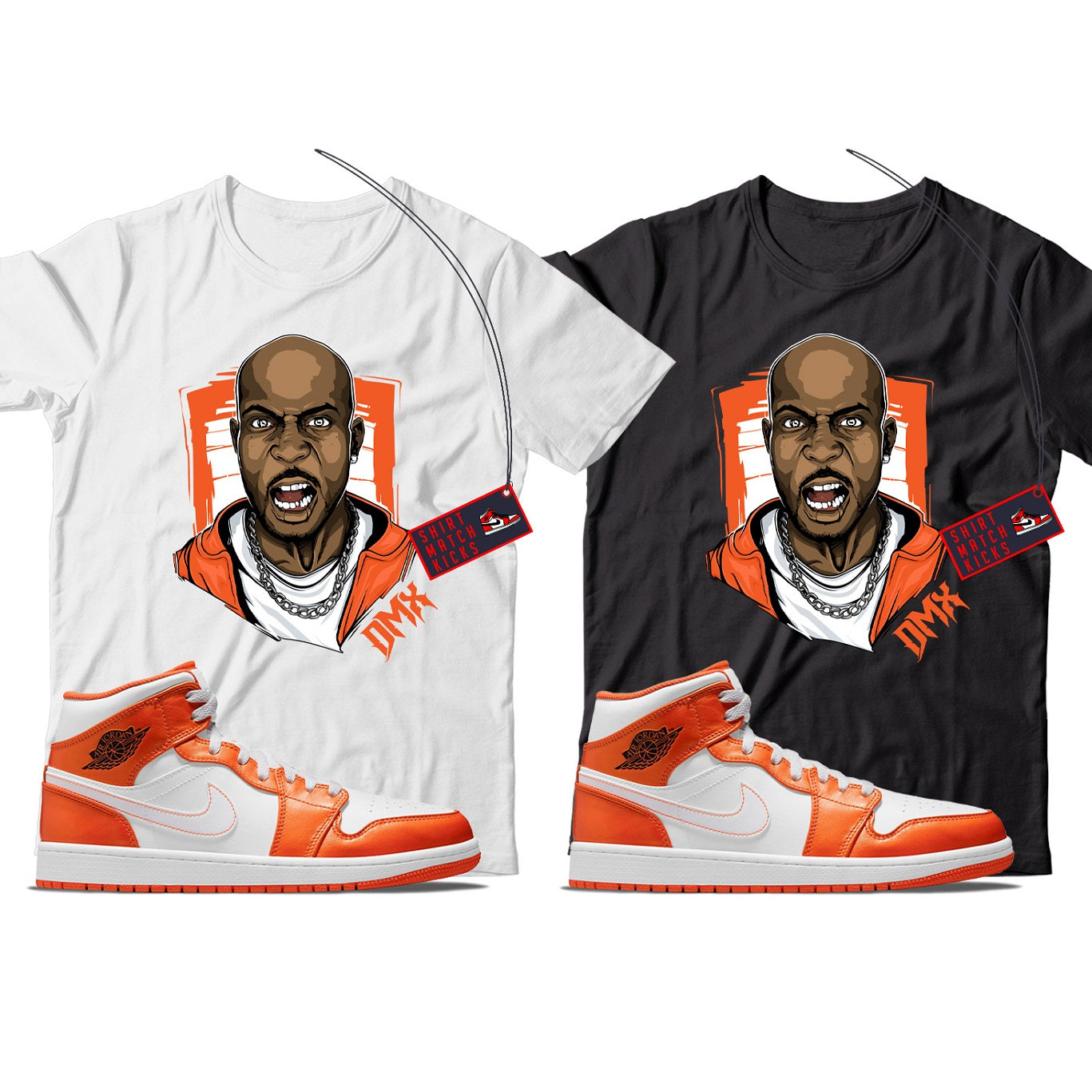 X  T-Shirt Match Jordan 1 Metallic Orange