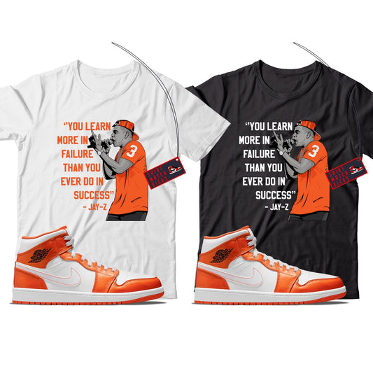 JZ  T-Shirt Match Jordan 1 Metallic Orange