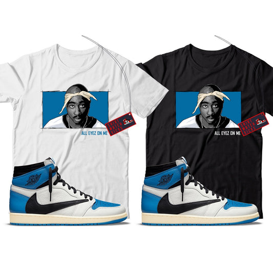 2 Pac T-Shirt Match Jordan 1 Fragment x Travis Scott