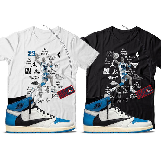 MJ(2) T-Shirt Match Jordan 1 Fragment x Travis Scott