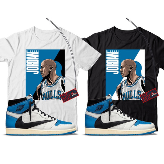 MJ(4) T-Shirt Match Jordan 1 Fragment x Travis Scott