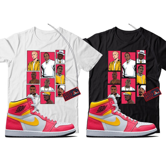 Rap T-Shirt Match Jordan 1 Light Fusion Red