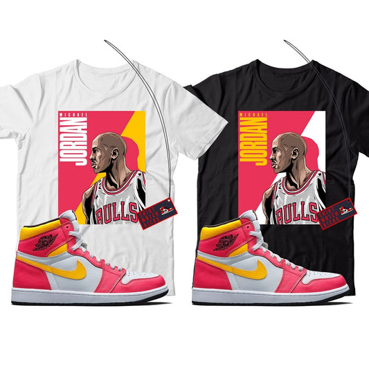 MJ(2) T-Shirt Match Jordan 1 Light Fusion Red