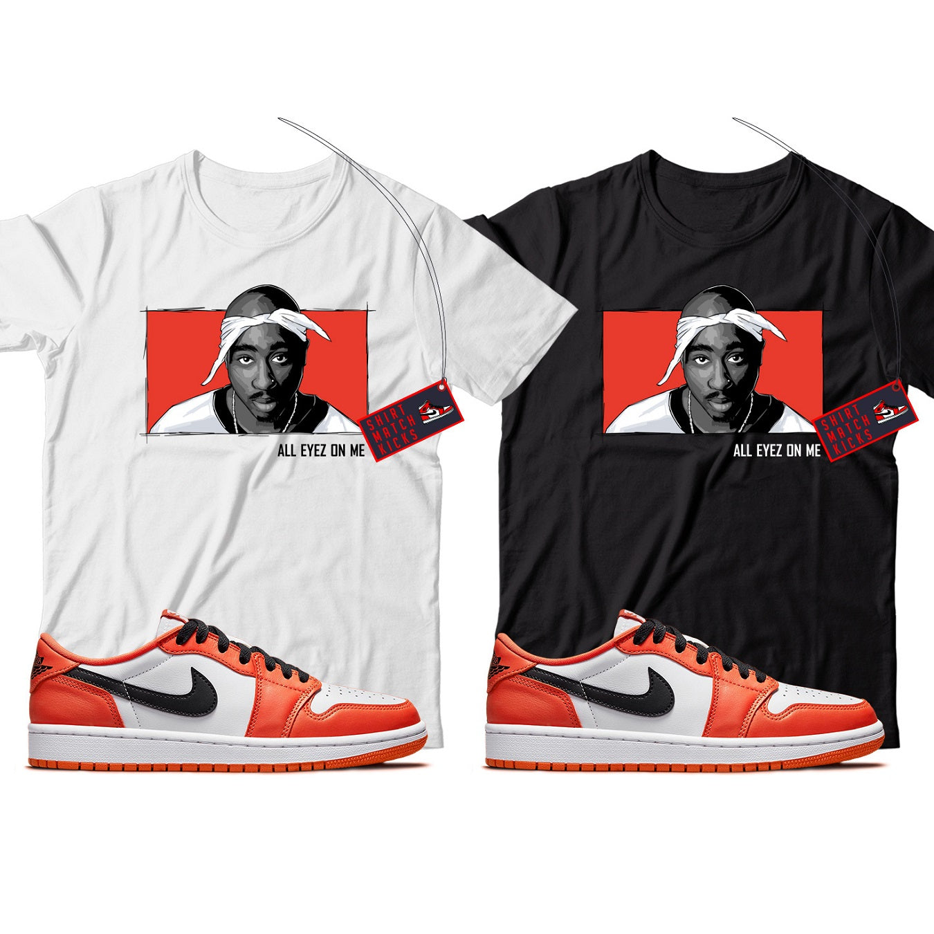 2 Pac T-Shirt Match Jordan 1 Low Starfish