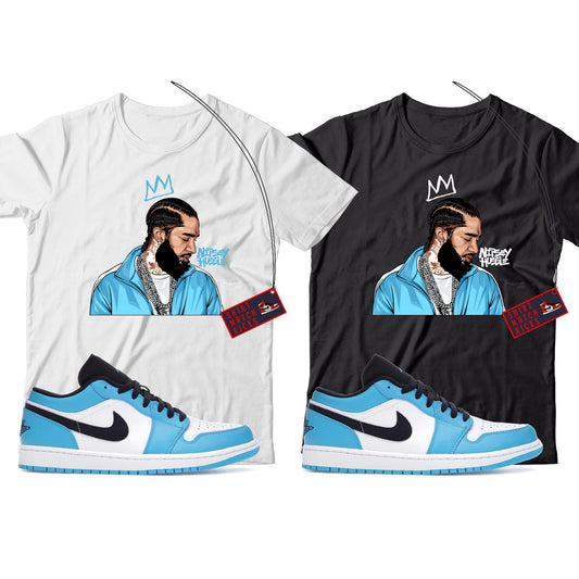 Nipsey T-Shirt Match Jordan 1 Low UNC (2021)