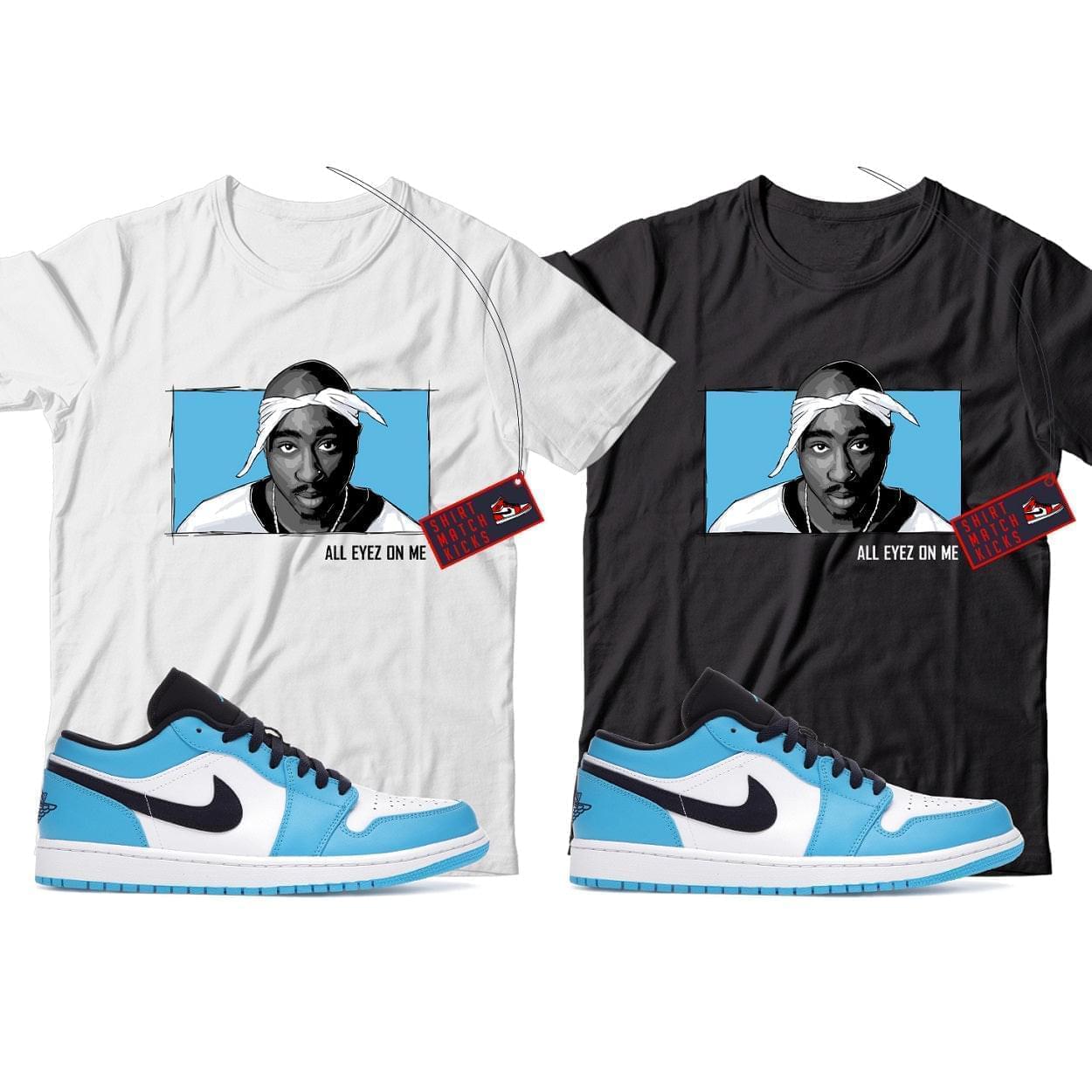 2 Pac Shirt Match Jordan 1 Low UNC (2021)