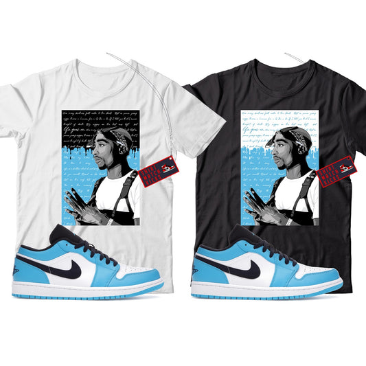 2 Pac(2) T-Shirt Match Jordan 1 Low UNC (2021)