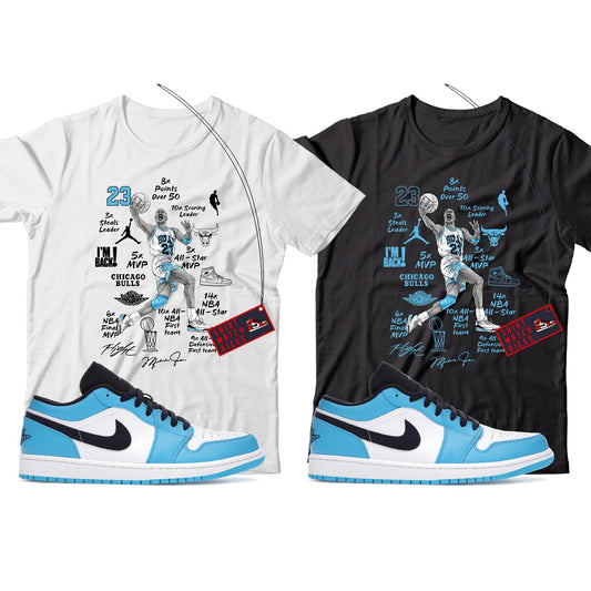 MJ(2) T-Shirt Match Jordan 1 Low UNC (2021)