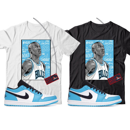 MJ(3) T-Shirt Match Jordan 1 Low UNC (2021)