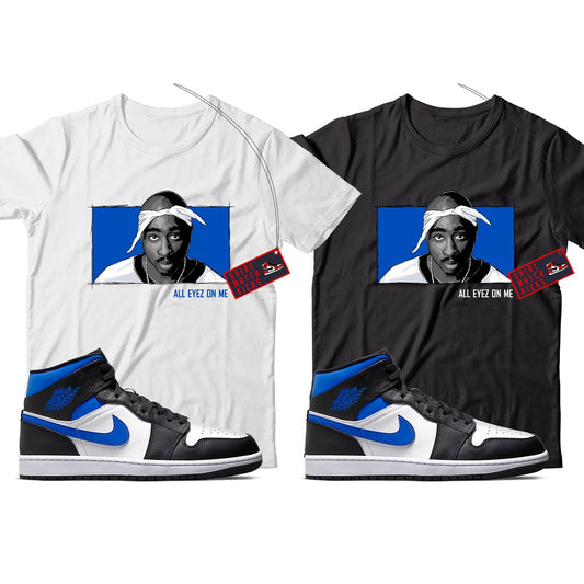 2 Pac T-Shirt Match Jordan 1 Racer Blue