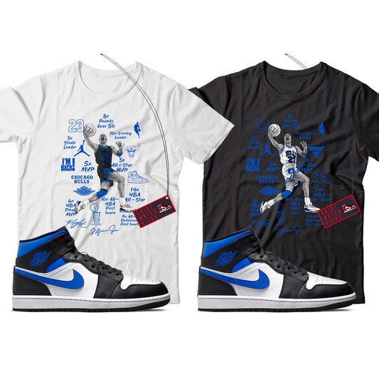 MJ(2) T-Shirt Match Jordan 1 Racer Blue