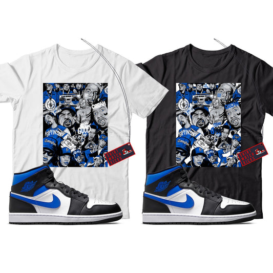Rap(2) T-Shirt Match Jordan 1 Racer Blue
