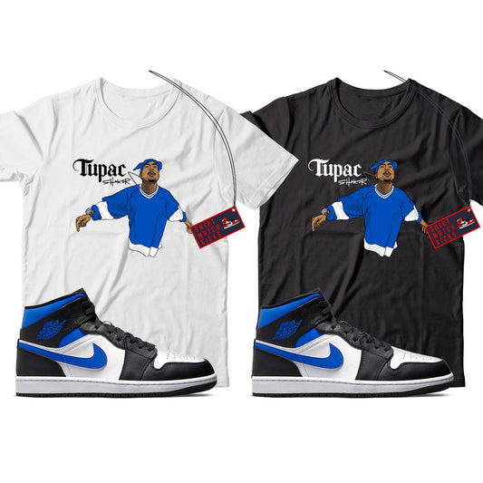 2 Pac(3) T-Shirt Match Jordan 1 Racer Blue