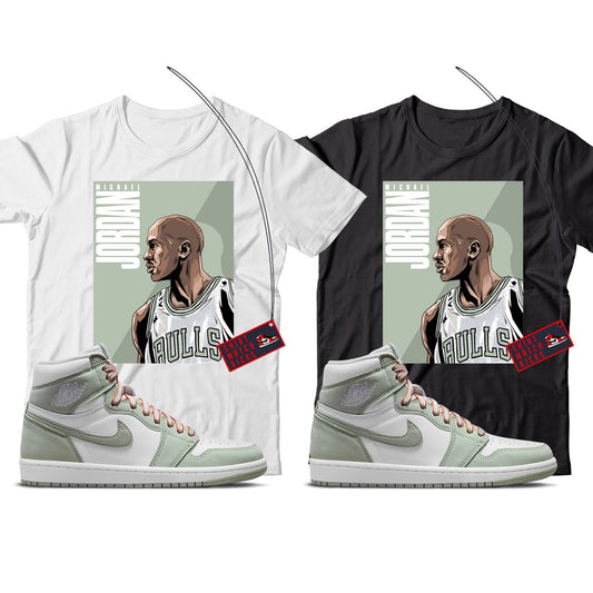 MJ(4) T-Shirt Match Jordan 1 Seafoam