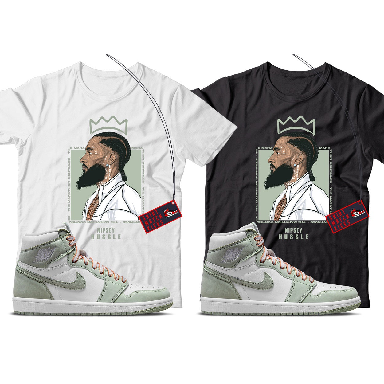 Nipsey(2) T-Shirt Match Jordan 1 Seafoam