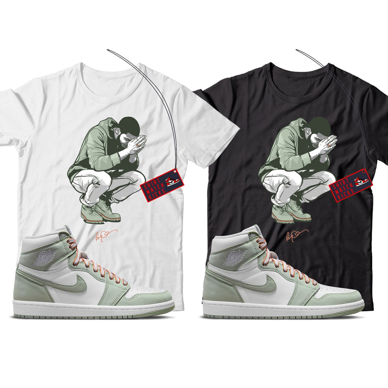 Drizzy(2) T-Shirt Match Jordan 1 Seafoam