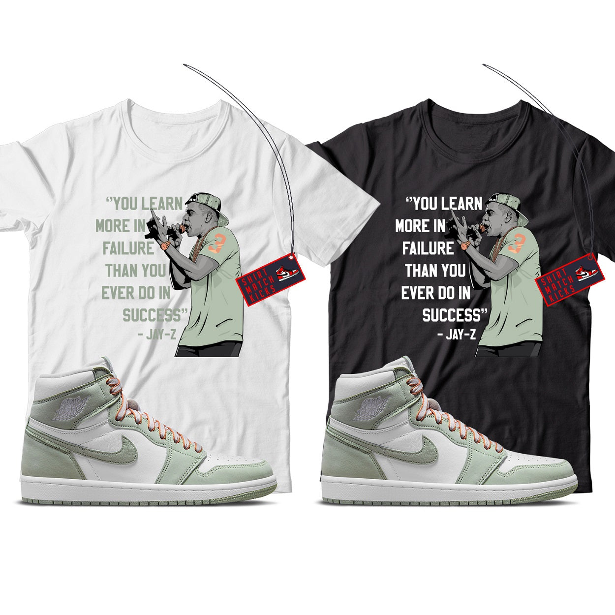 JZ T-Shirt Match Jordan 1 Seafoam