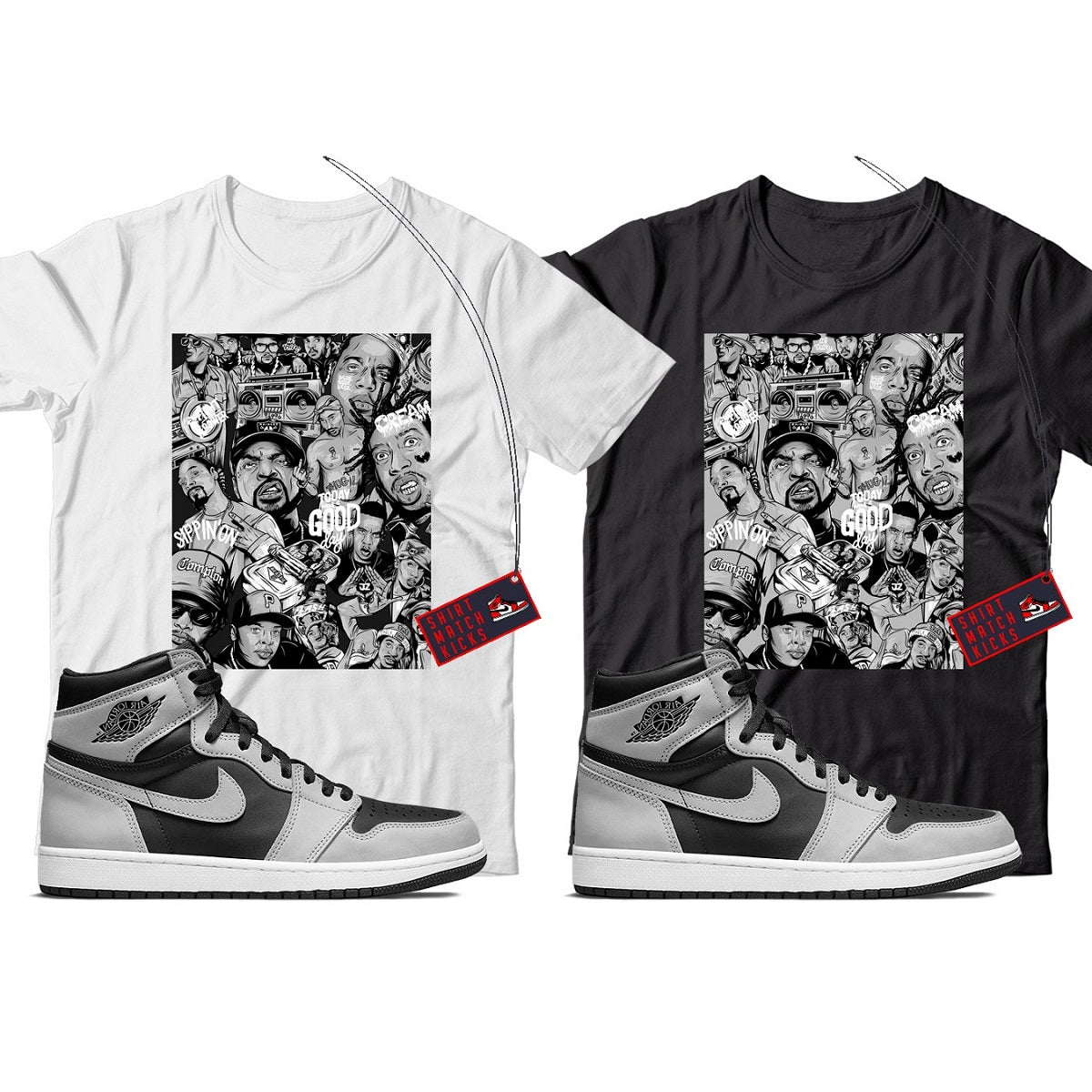 Rap(2) T-Shirt Match Jordan 1 Shadow