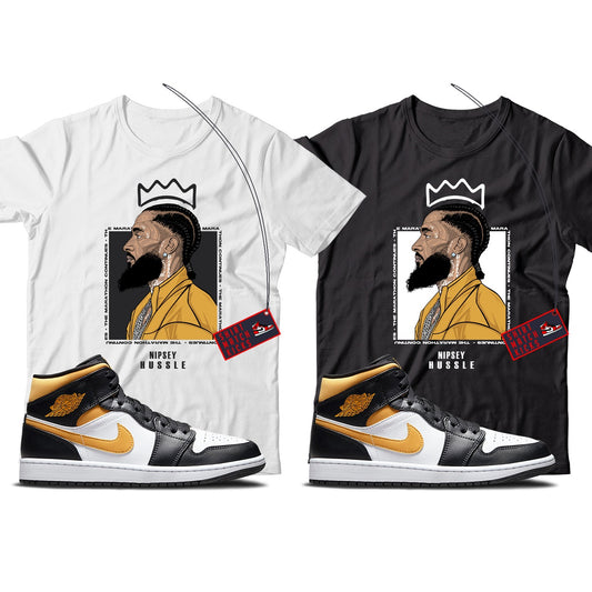 Nipsey(2) T-Shirt Match Jordan 1 White Pollen Black