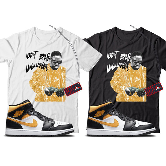 Biggie T-Shirt Match Jordan 1 White Pollen Black