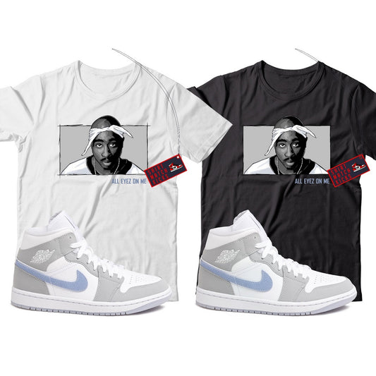 2 Pac T-Shirt Match Jordan 1 Wolf Grey Aluminum