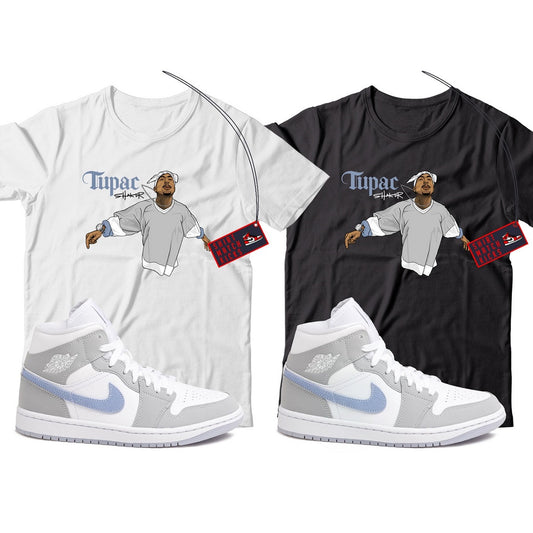 2 Pac(3) T-Shirt Match Jordan 1 Wolf Grey Aluminum