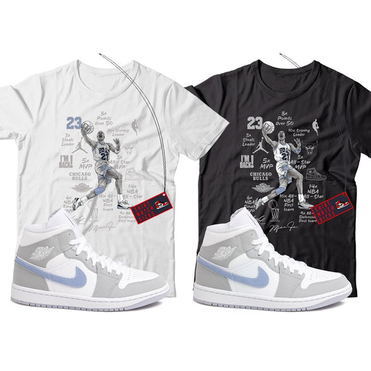 MJ(2) T-Shirt Match Jordan 1 Wolf Grey Aluminum