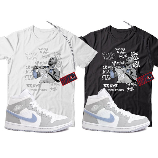 KB T-Shirt Match Jordan 1 Wolf Grey Aluminum