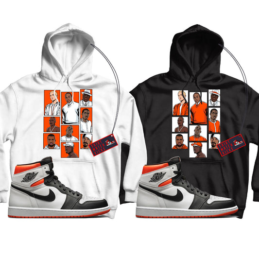 Rap Hoodie Match Jordan 1 Electro Orange