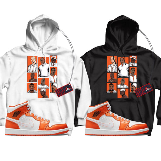 Rap Hoodie Match Jordan 1 Metallic Orange