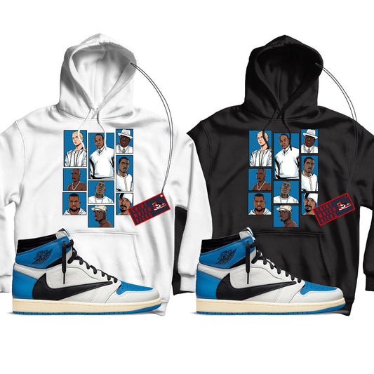 Rap Hoodie Match Jordan 1 Fragment x Travis Scott