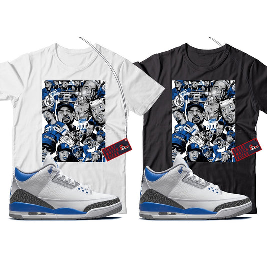 Rap(2) T-Shirt Match Jordan 3 Racer Blue