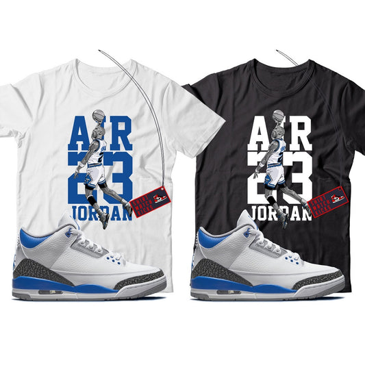 MJ T-Shirt Match Jordan 3 Racer Blue